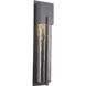 Outdoor Square Motif LED 23 inch Textured Black Outdoor Sconce in 3000K LED, Smoke Granite, Tall Square